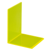 Maul acryl boekensteunen neongeel transparant 13 x 10 x 10 cm (2 stuks)
