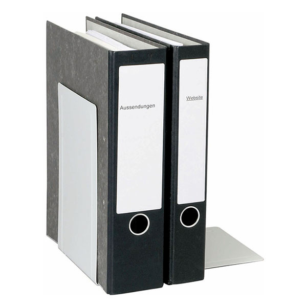 Maul metalen boekensteunen voor classeurs grijs 24 x 16,8 x 24 cm (2 stuks) 35450-82 402287 - 5