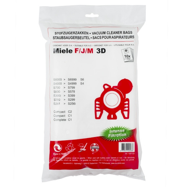 pion Mart heilig Miele type F/J/M microvezel 3D stofzuigerzakken 10 zakken + 1 filter  (123schoon huismerk) 123inkt 123inkt.be