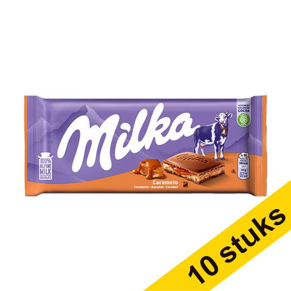 Aanbieding: 10x Milka Caramel chocoladereep 100 gram 137191 - 1
