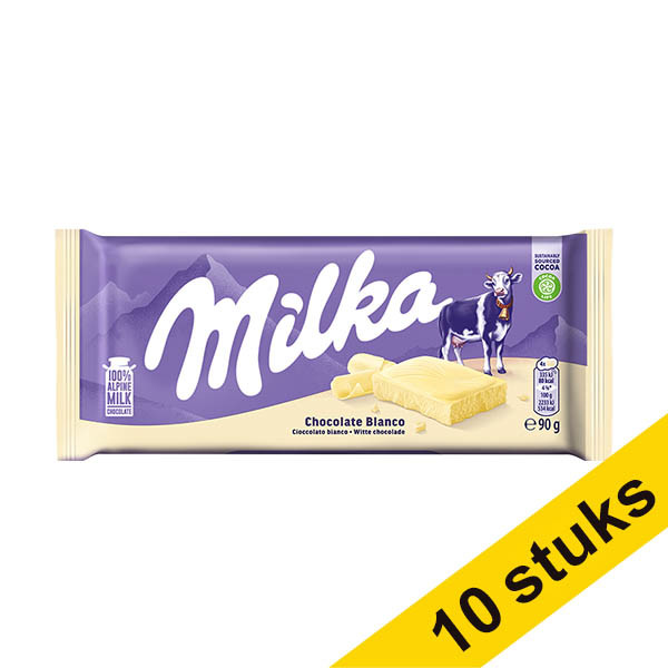 Aanbieding: 10x Milka Wit chocoladereep 90 gram 137201 - 1