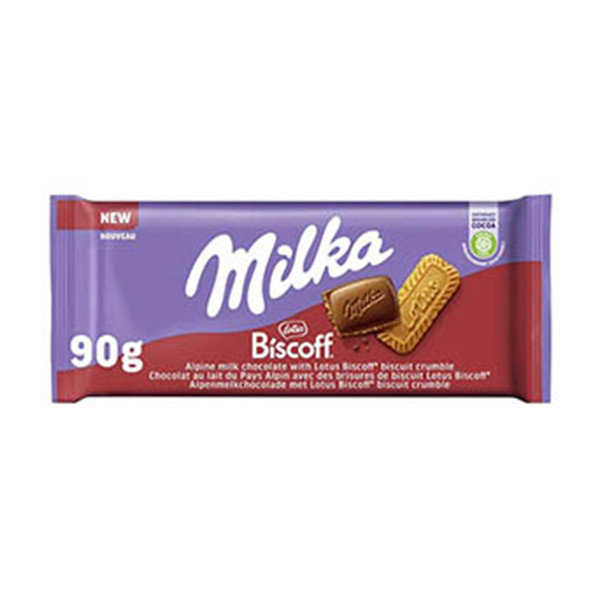 Milka Choco-Lotus Biscoff chocoladereep 90 gram 137194 - 1
