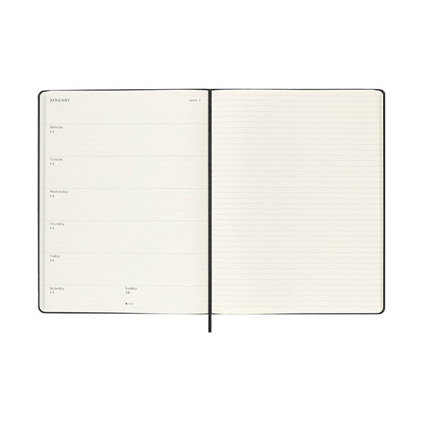 Moleskine XL18 maanden weekagenda 2025/2026 hardcover zwart (EN) 262537 - 5