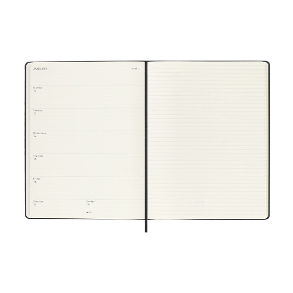 Moleskine XL 12 maanden weekagenda 2026 hardcover zwart (EN) 262546 - 3