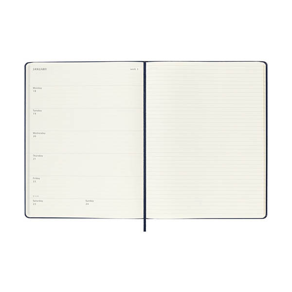 Moleskine XL 12 maanden weekagenda 2027 hardcover saffier blauw EN 440047 - 3