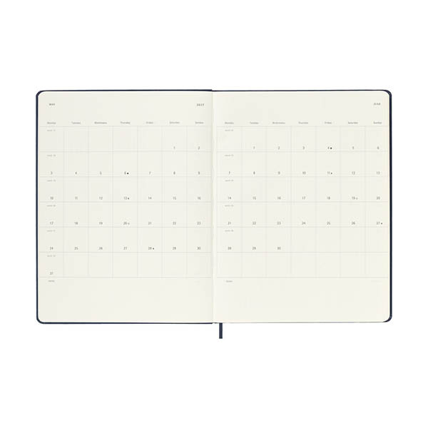 Moleskine XL 12 maanden weekagenda 2027 hardcover saffier blauw EN 440047 - 4