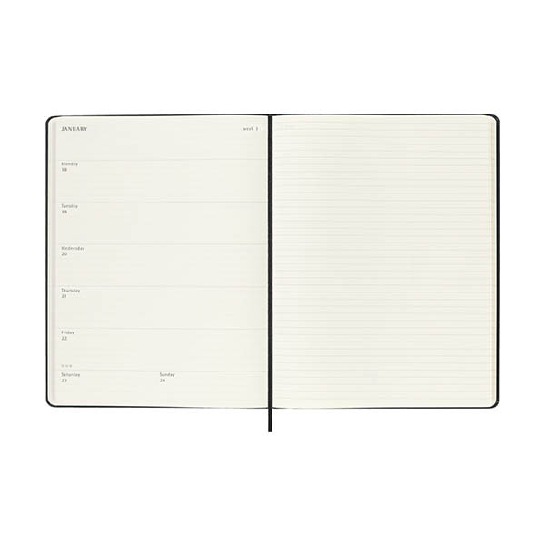 Moleskine XL 12 maanden weekagenda 2027 hardcover zwart EN 440046 - 3
