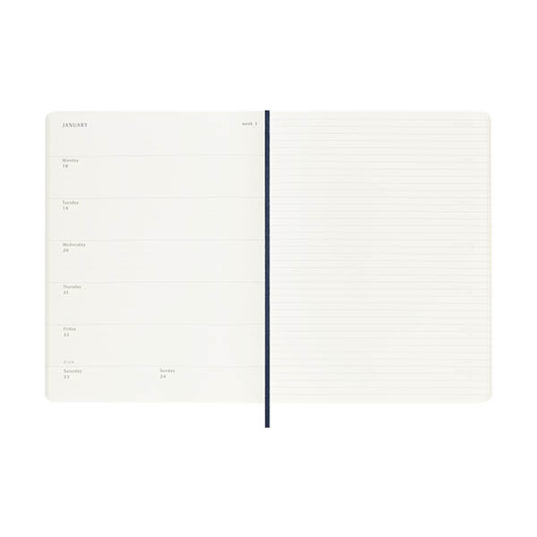Moleskine XL 12 maanden weekagenda 2027 softcover saffier blauw EN 440049 - 3