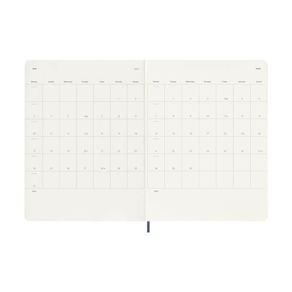 Moleskine XL 12 maanden weekagenda 2027 softcover saffier blauw EN 440049 - 4