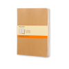 Moleskine XL gelijnd schrift kraft (3 stuks)