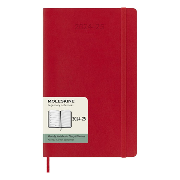 Moleskine large 18 maanden weekagenda 2024/2025 softcover scharlaken rood DSF218WN3Y25 313228 - 1