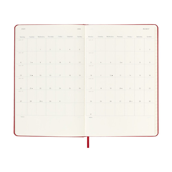 Moleskine large 18 maanden weekagenda 2025/2026 hardcover scharlakenrood (EN) 262538 - 4