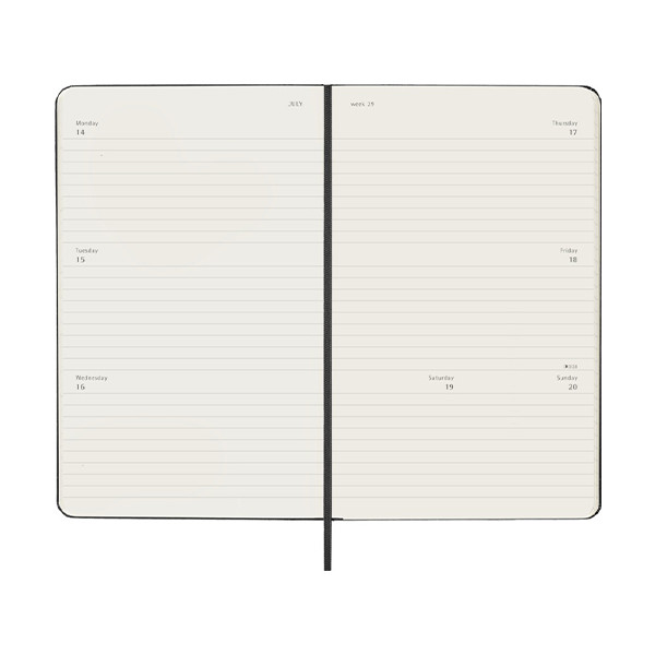 Moleskine large 18 maanden weekagenda 2025/2026 hardcover zwart (EN) - horizontaal 262545 - 5
