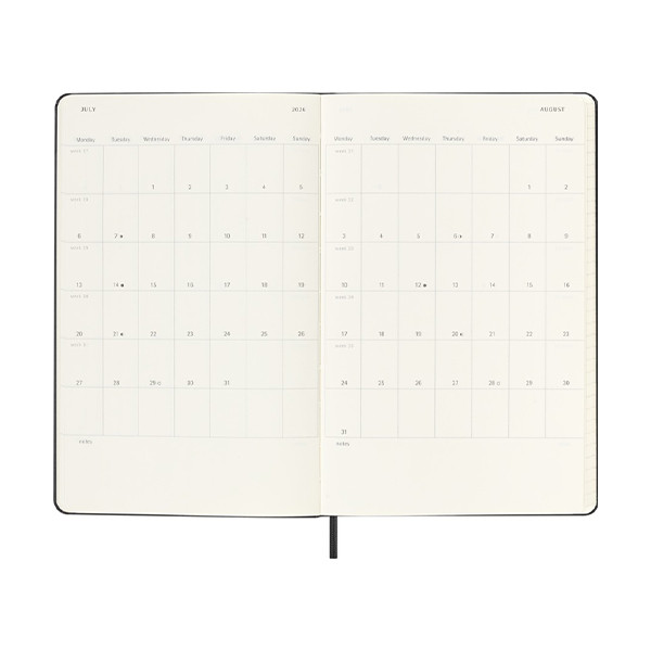 Moleskine large 18 maanden weekagenda 2025/2026 hardcover zwart (EN) - horizontaal 262545 - 4