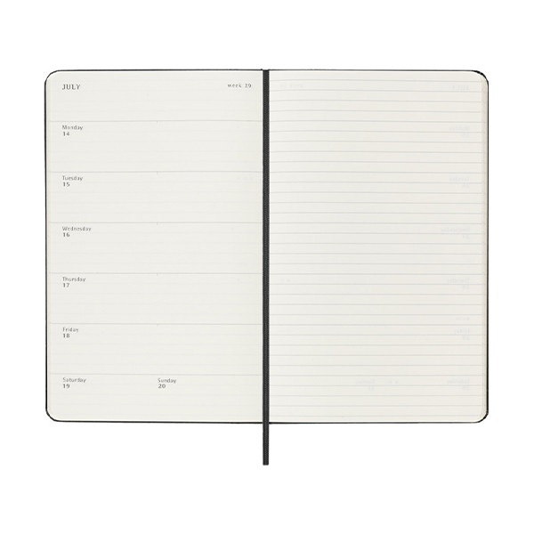 Moleskine large 18 maanden weekagenda 2025/2026 hardcover zwart (EN) 262536 - 5