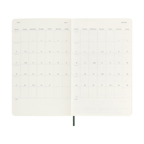 Moleskine large 18 maanden weekagenda 2025/2026 softcover mirte groen (EN) 262544 - 4