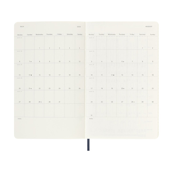 Moleskine large 18 maanden weekagenda 2025/2026 softcover saffierblauw (EN) 262543 - 4