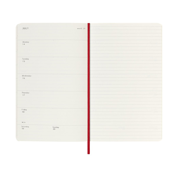 Moleskine large 18 maanden weekagenda 2025/2026 softcover scharlakenrood (EN) 262542 - 5