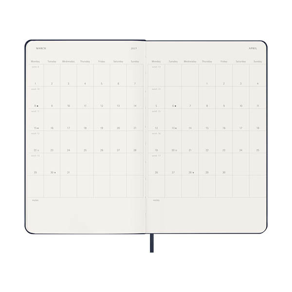 Moleskine large 18 maanden weekagenda 2026-2027 hardcover saffierblauw EN 440039 - 4
