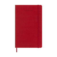 Moleskine large 18 maanden weekagenda 2026-2027 hardcover scharlakenrood EN 440038