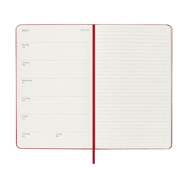Moleskine large 18 maanden weekagenda 2026-2027 hardcover scharlakenrood EN 440038 - 3