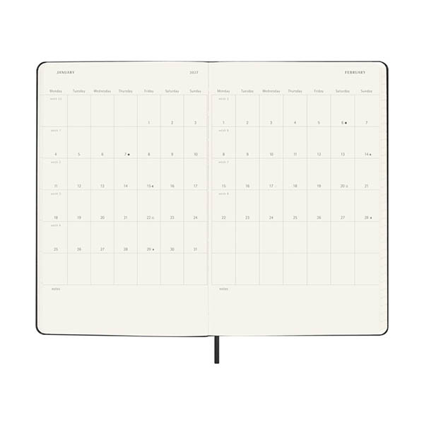 Moleskine large 18 maanden weekagenda 2026-2027 hardcover zwart (horizontaal) EN 440045 - 4