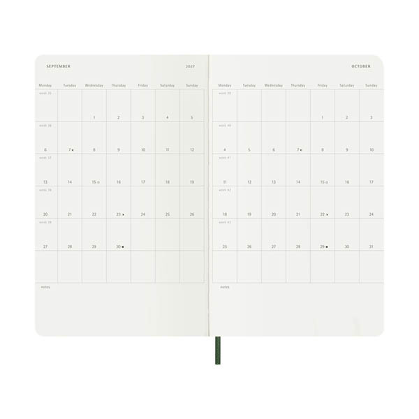Moleskine large 18 maanden weekagenda 2026-2027 softcover mirtegroen EN 440044 - 4