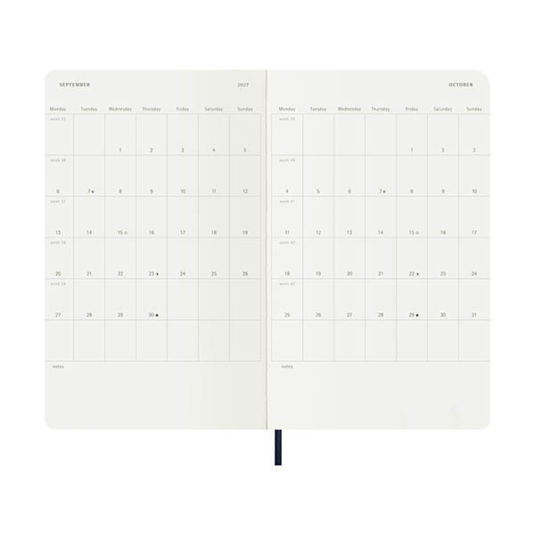 Moleskine large 18 maanden weekagenda 2026-2027 softcover saffierblauw EN 440043 - 4