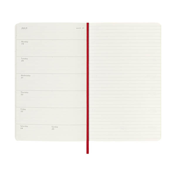 Moleskine large 18 maanden weekagenda 2026-2027 softcover scharlakenrood EN 440042 - 3