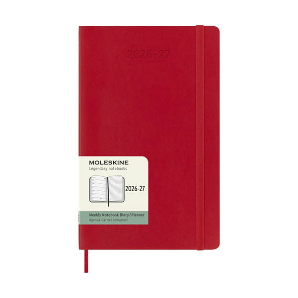 Moleskine large 18 maanden weekagenda 2026-2027 softcover scharlakenrood EN 440042 - 7