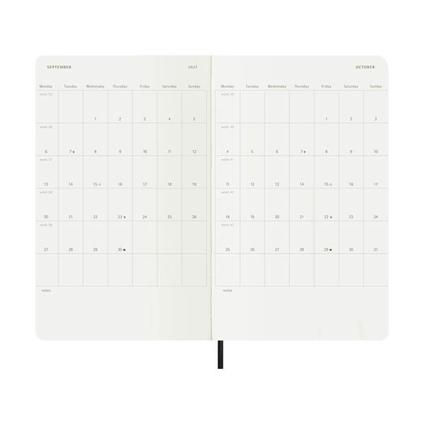 Moleskine large 18 maanden weekagenda 2026-2027 softcover zwart EN 440040 - 4