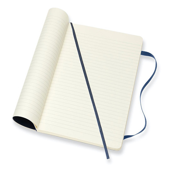 Moleskine large notitieboek gelijnd soft cover blauw IMQP616B20 313078 - 3