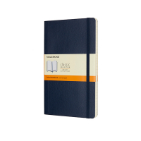 Moleskine large notitieboek gelijnd soft cover blauw IMQP616B20 313078