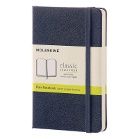 Moleskine pocket notitieboek blanco hard cover blauw IMQP012B20 313057