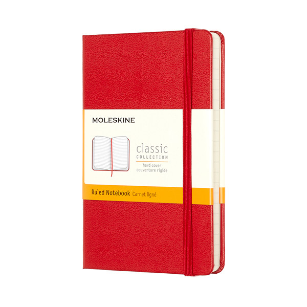Moleskine pocket notitieboek gelijnd hard cover rood IMMM710R 313069 - 1