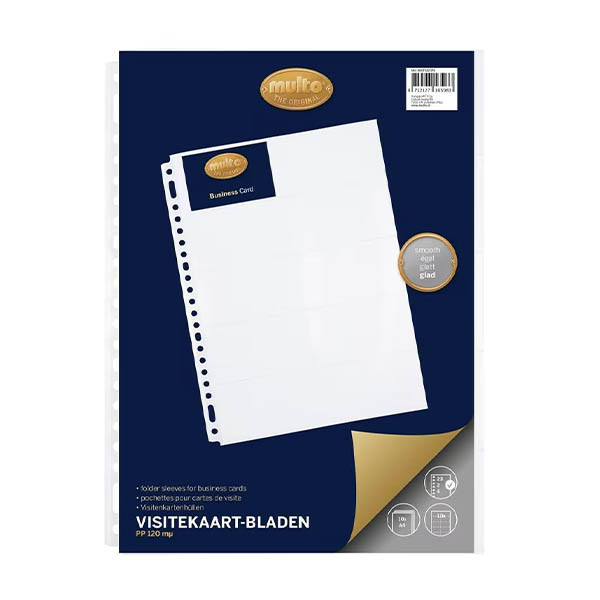 Multo geperforeerd hoesje A4 voor visitekaartjes (10 stuks) 234662 - 1