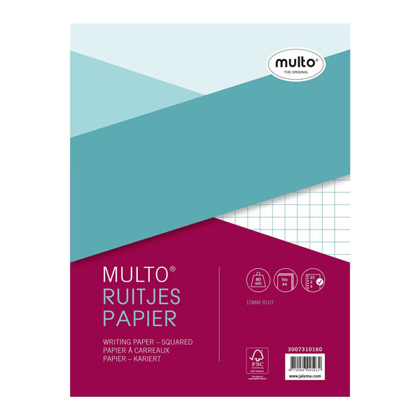 Multo geperforeerd papier A4 geruit 10 mm 80 g/m² 50 vellen (23 gaten) 3007310160 205689 - 1
