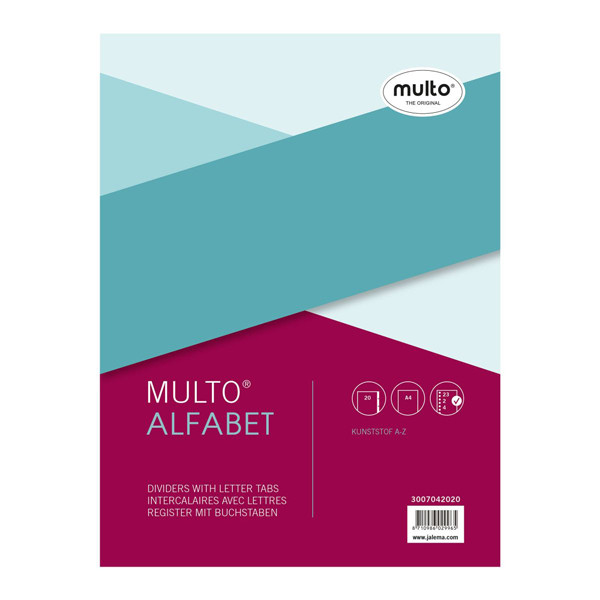 Multo plastic tabbladen A4 grijs met 20 tabs A-Z (23 gaten) 3007042020 205697 - 1