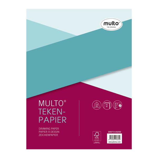 Multo tekenpapier A4 120 g/m² 50 vellen (23 gaten) 3007310200 205691 - 1