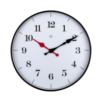 NeXtime kunststof wandklok zwart met witte wijzerplaat (Ø 25 cm) NX-7326 237813