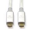 Nedis Apple iPhone USB-C naar USB-C 3.2 oplaadkabel wit (1 meter)