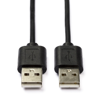 Nedis USB-A naar USB-A kabel zwart (2 meter) N010203026