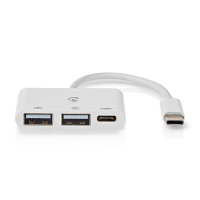Nedis USB-C hub busgevoed via USB wit (USB C naar USB C en 2 x USB A) K120200097