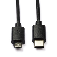 Nedis USB-C naar Micro USB kabel zwart (1 meter) N010214003 Nedis USB-C naar Micro USB kabel zwart (1 meter) N010214003