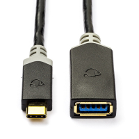 Nedis USB-C naar USB-A adapterkabel zwart (0,15 meter) N010221011 Nedis USB-C naar USB-A adapterkabel zwart (0,15 meter) N010221011