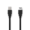 Nedis USB verlengkabel zwart (1 meter)