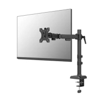 Neomounts Nero Quick Fix monitorarm voor 1 monitor zwart (met klem en bladdoorvoer) 204015