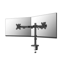 Neomounts Nero Quick Fix monitorarm voor 2 monitoren zwart (met klem en bladdoorvoer) 204016