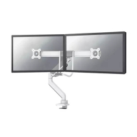 Neomounts Next Core gasgeveerde monitorarm voor 2 monitoren wit (met klem en bladdoorvoer) 204023