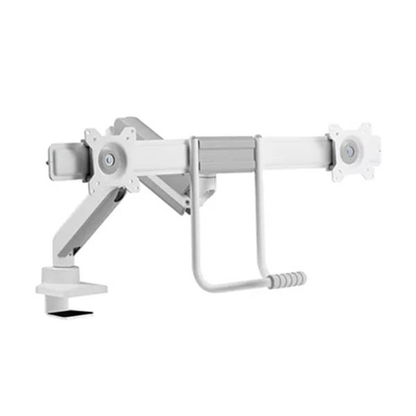 Neomounts Next Core gasgeveerde monitorarm voor 2 monitoren wit (met klem en bladdoorvoer) DS75-450WH2 204023 - 2